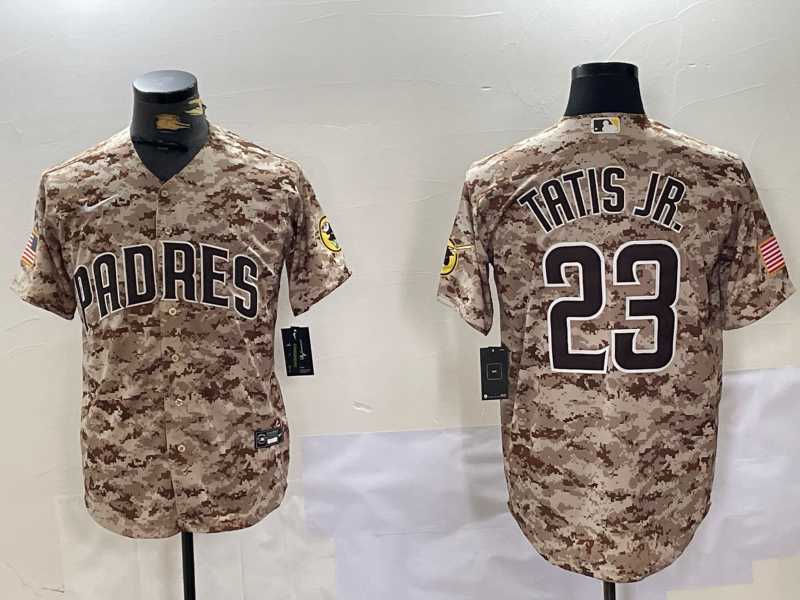 Mens San Diego Padres #23 Fernando Tatis Jr Camo Stitched Cool Base Nike Jersey